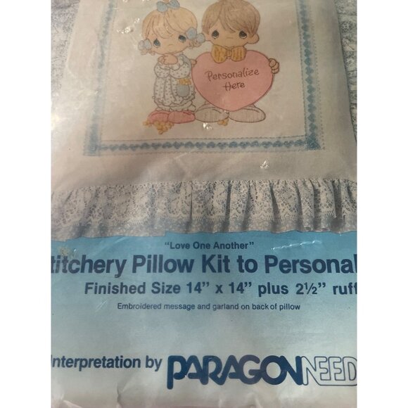 Precious Moments "Love One Another" Stitchery Pillow Kit To Personalize 14" x 14 - Picture 3 of 9